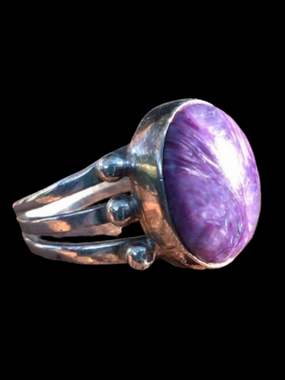 Magical Purple Charoite & Silver Ring